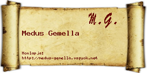 Medus Gemella névjegykártya